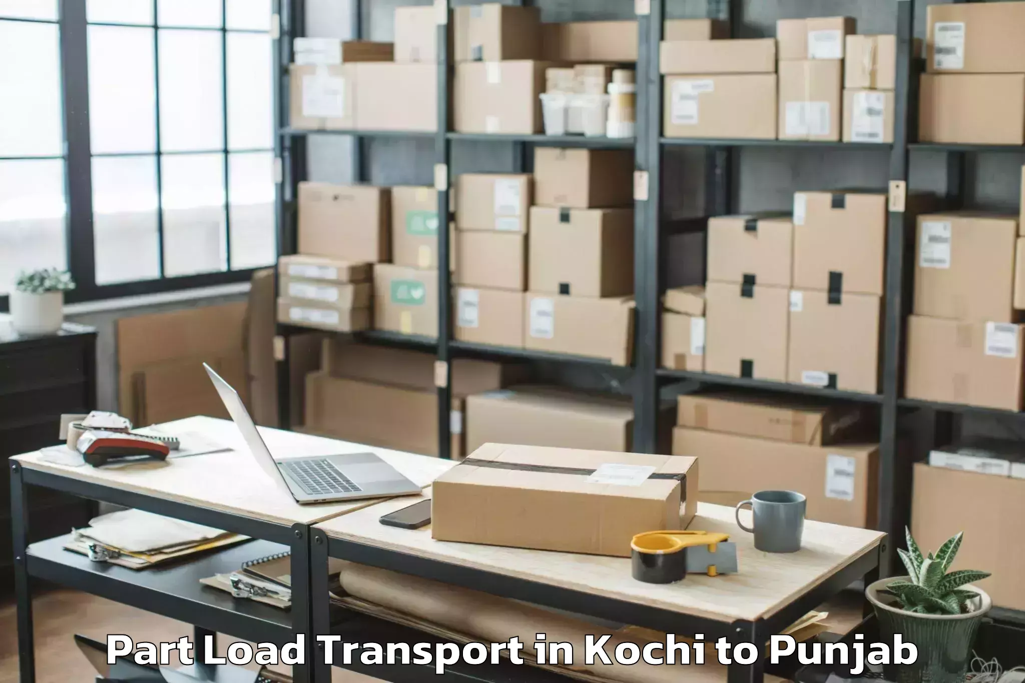 Affordable Kochi to Dasua Part Load Transport